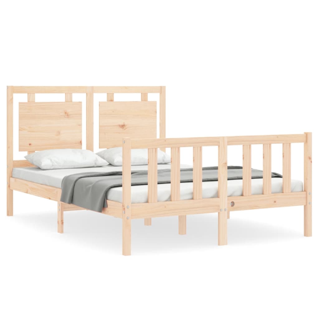 Bed Frame without Mattress 140x190 cm Solid Wood Pine
