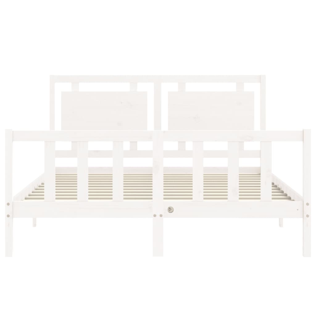 Bed Frame without Mattress White 160x200 cm Solid Wood Pine