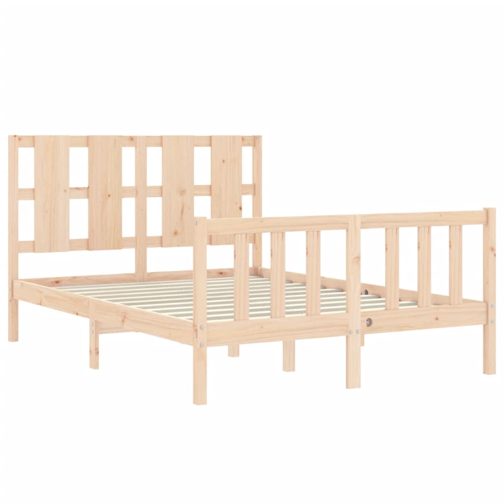 Bed Frame without Mattress Double Solid Wood Pine