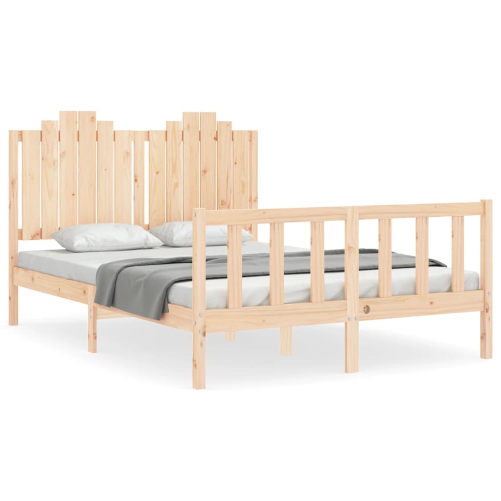 Bed Frame without Mattress 140x190 cm Solid Wood Pine