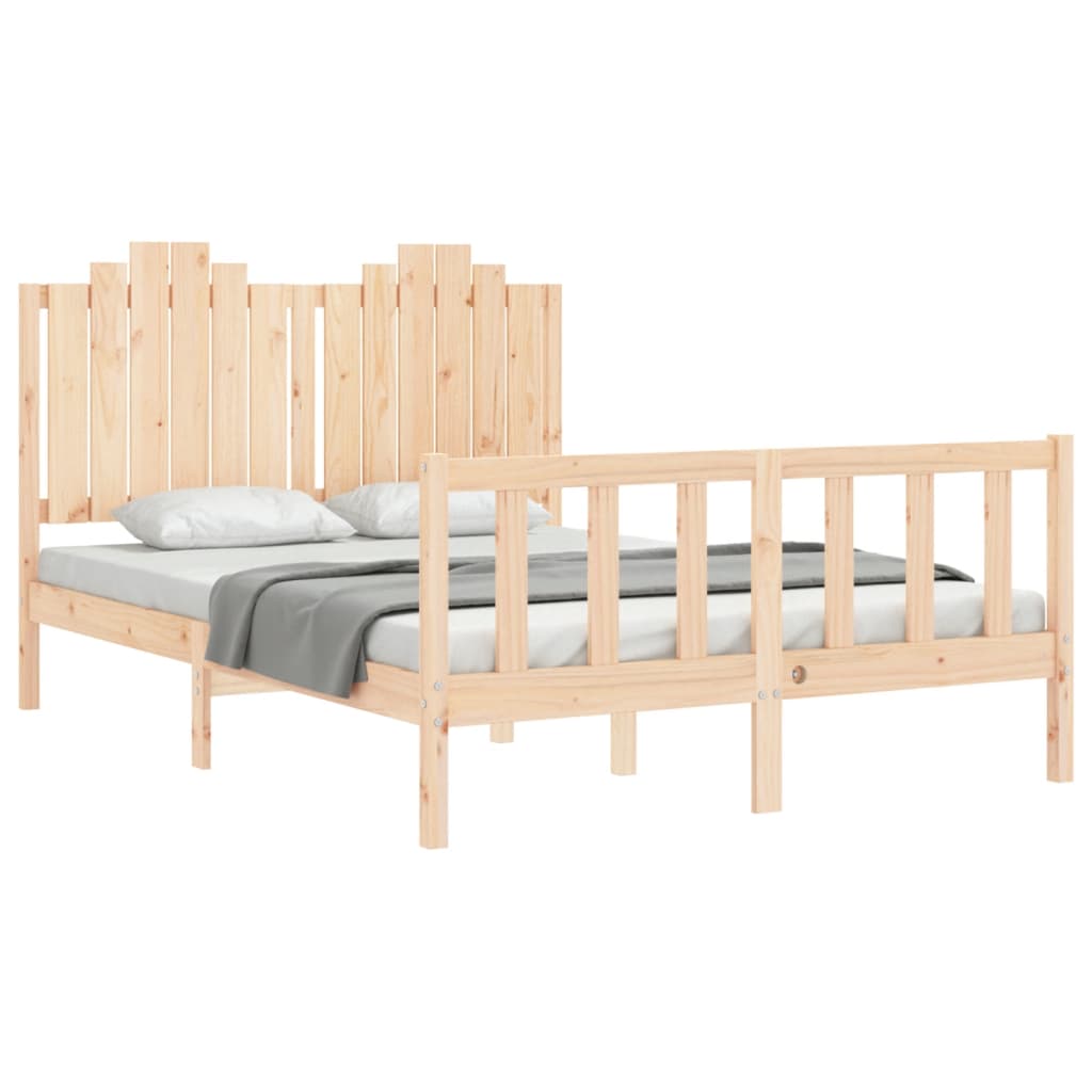 Bed Frame without Mattress 140x190 cm Solid Wood Pine