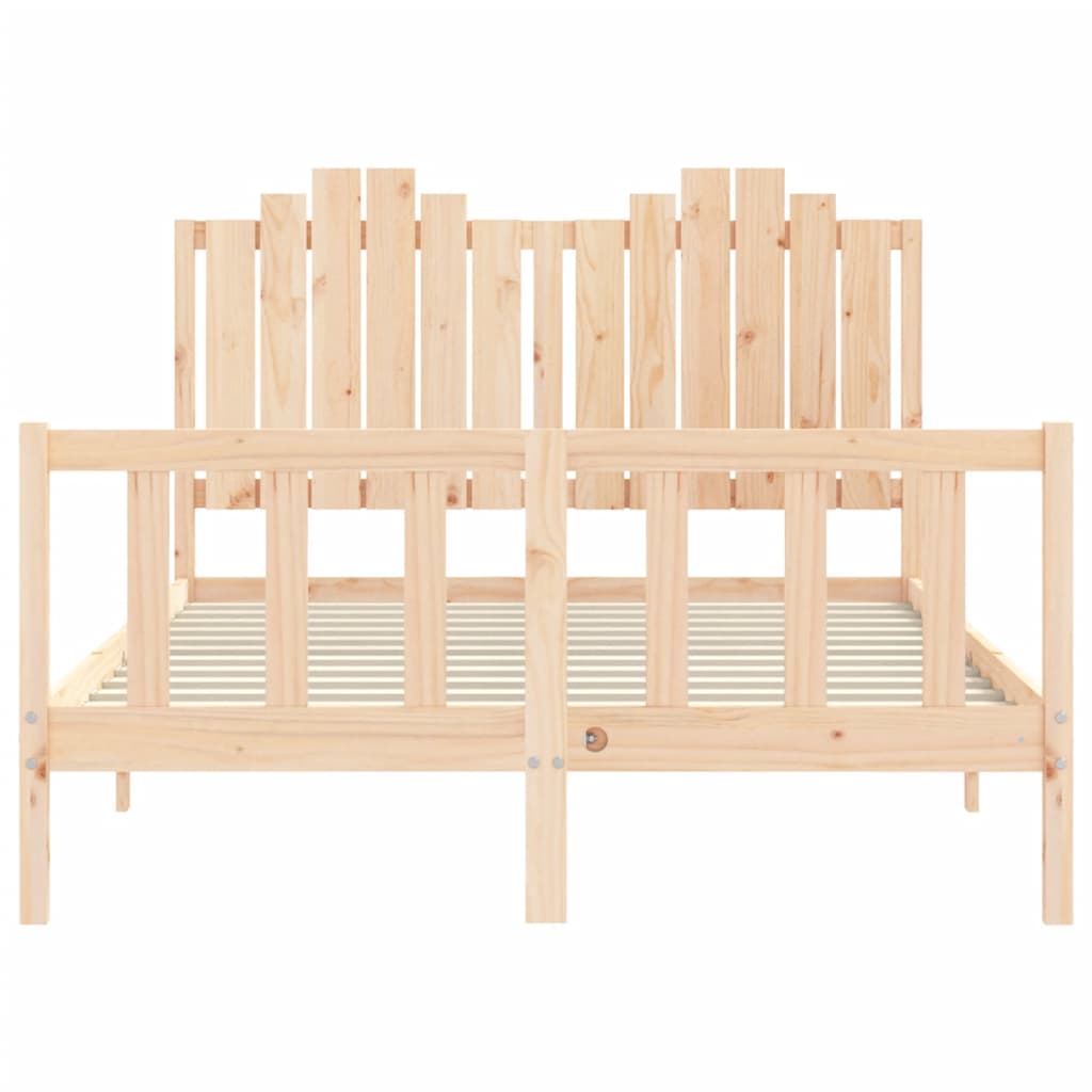 Bed Frame without Mattress 140x190 cm Solid Wood Pine