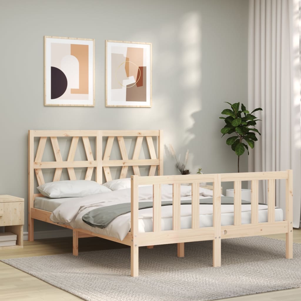 Bed Frame without Mattress 120x200 cm Solid Wood Pine