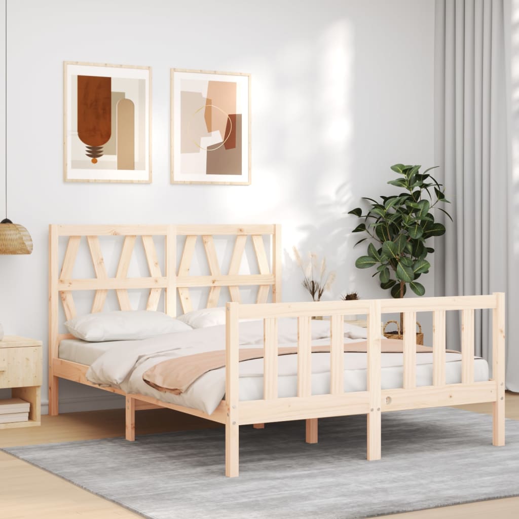 Bed Frame without Mattress 120x200 cm Solid Wood Pine