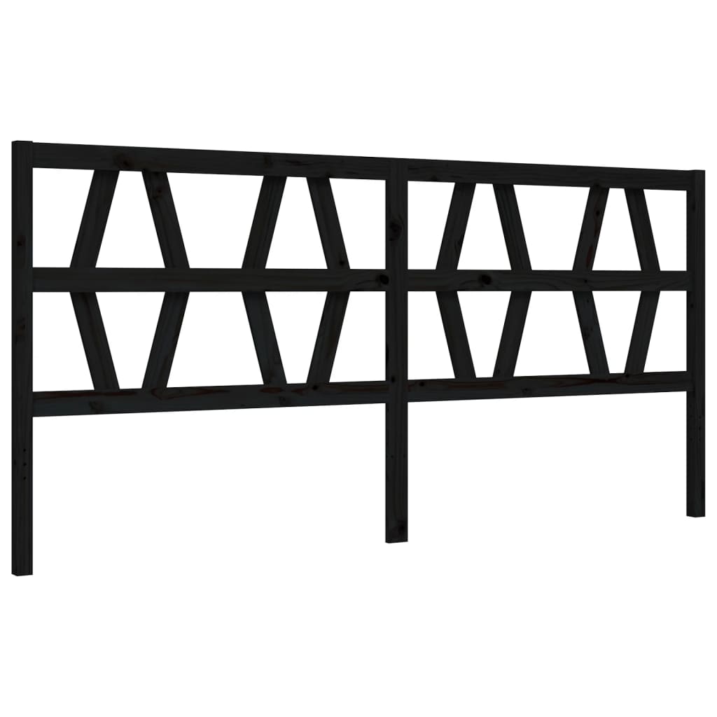 Bed Frame without Mattress Black Super King Size Solid Wood Pine