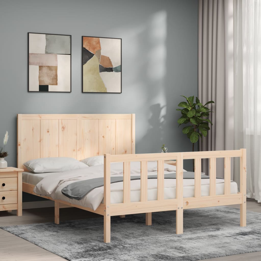 Bed Frame without Mattress 140x190 cm Solid Wood Pine