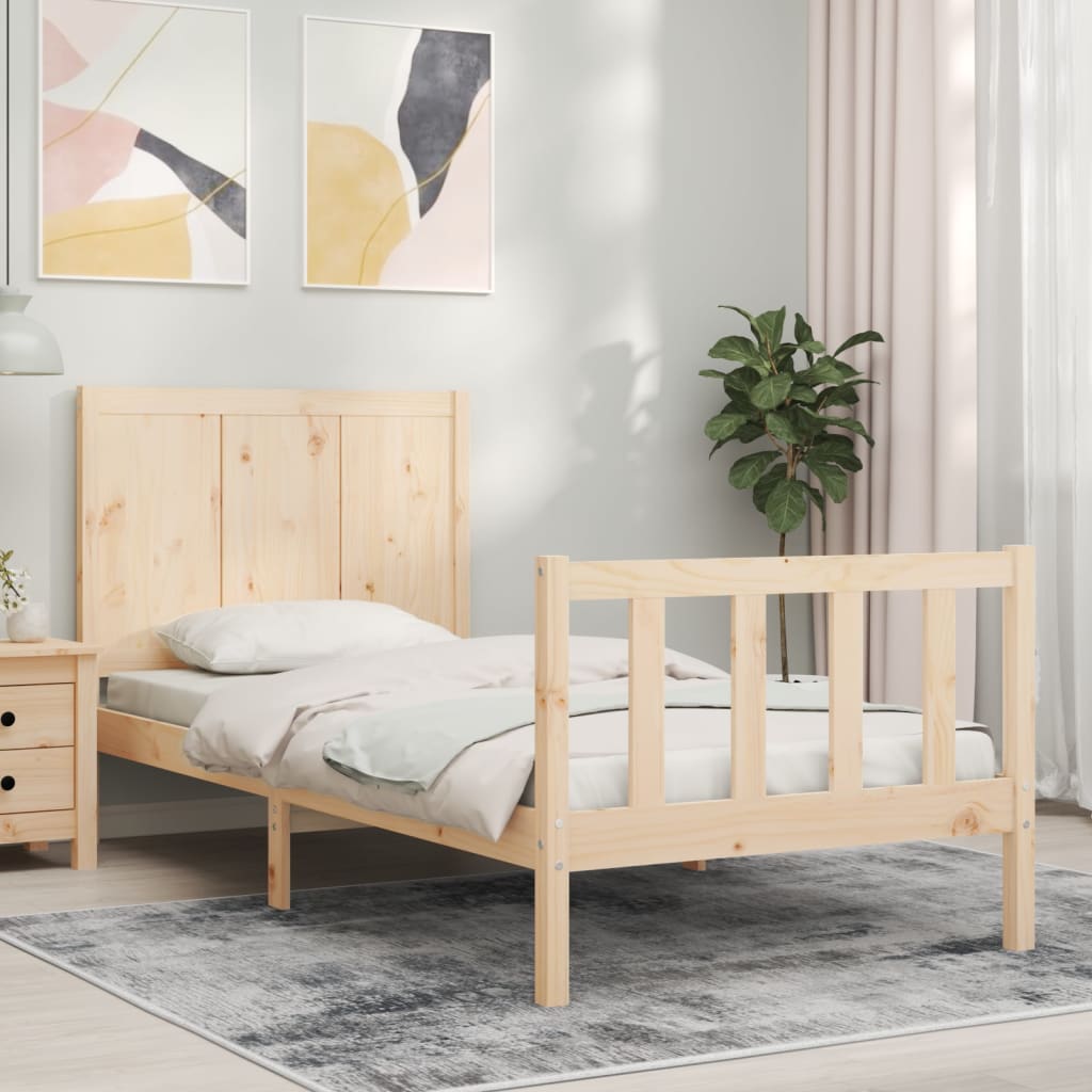Bed Frame without Mattress 100x200 cm Solid Wood Pine