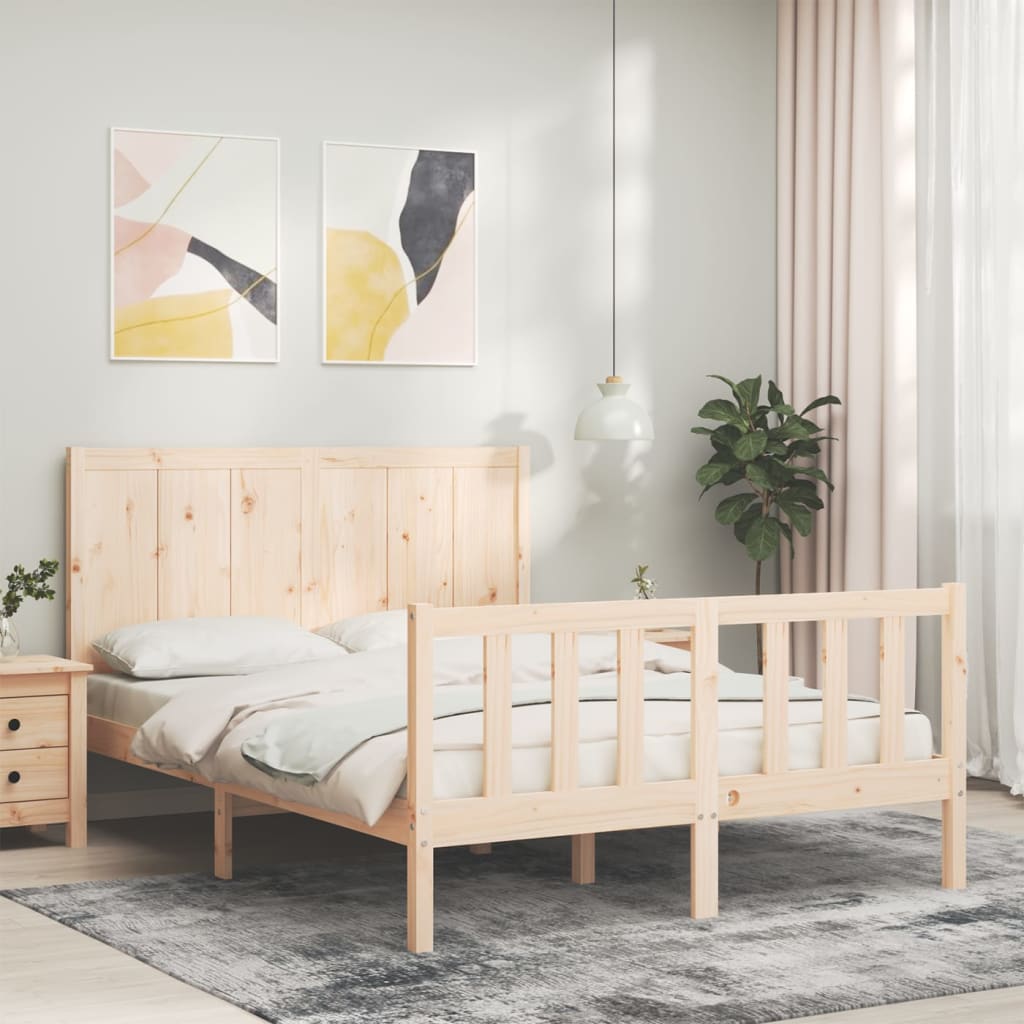 Bed Frame without Mattress 120x200 cm Solid Wood Pine