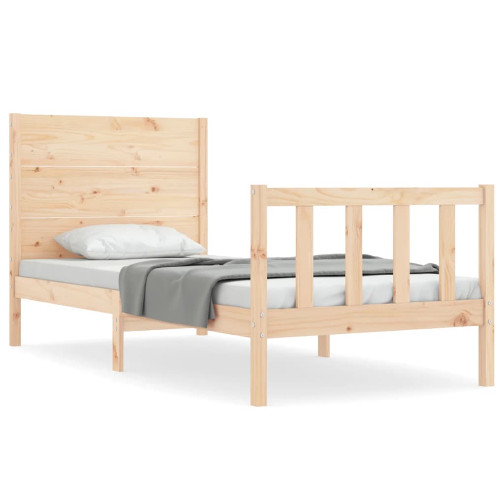 Bed Frame without Mattress Single Solid Wood Pine