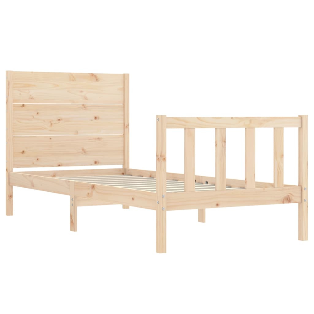 Bed Frame without Mattress Single Solid Wood Pine