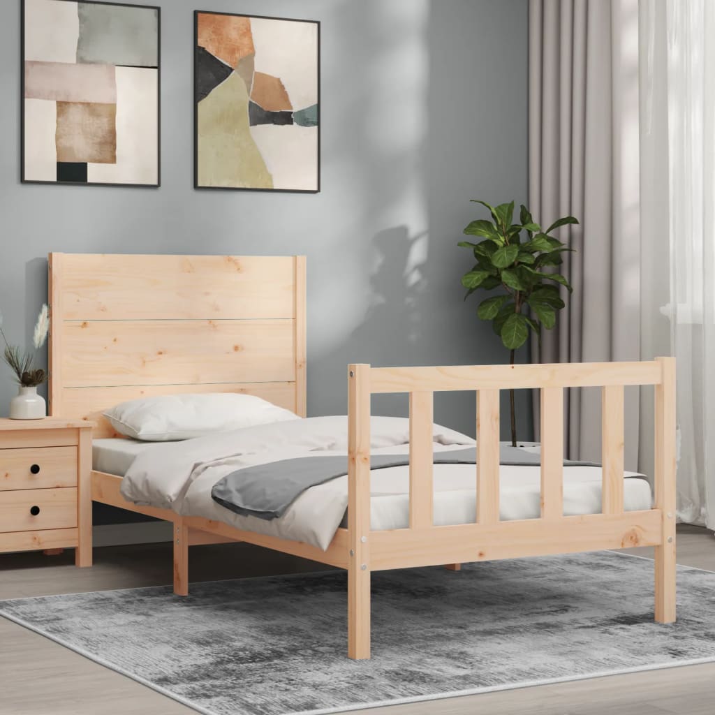 Bed Frame without Mattress 90x200 cm Solid Wood Pine