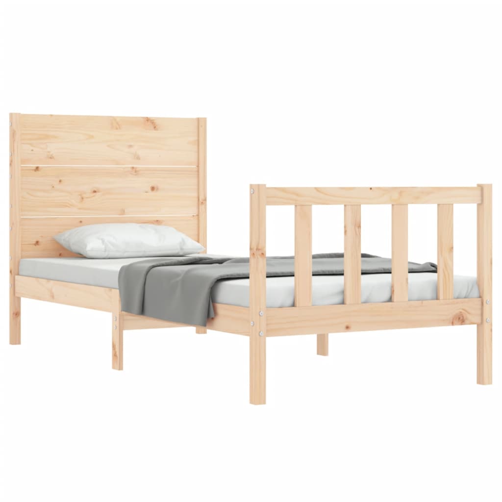 Bed Frame without Mattress 90x200 cm Solid Wood Pine