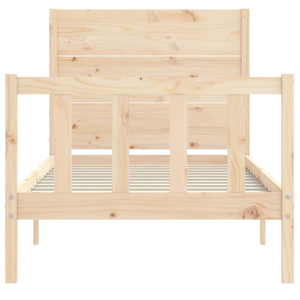 Bed Frame without Mattress 90x200 cm Solid Wood Pine