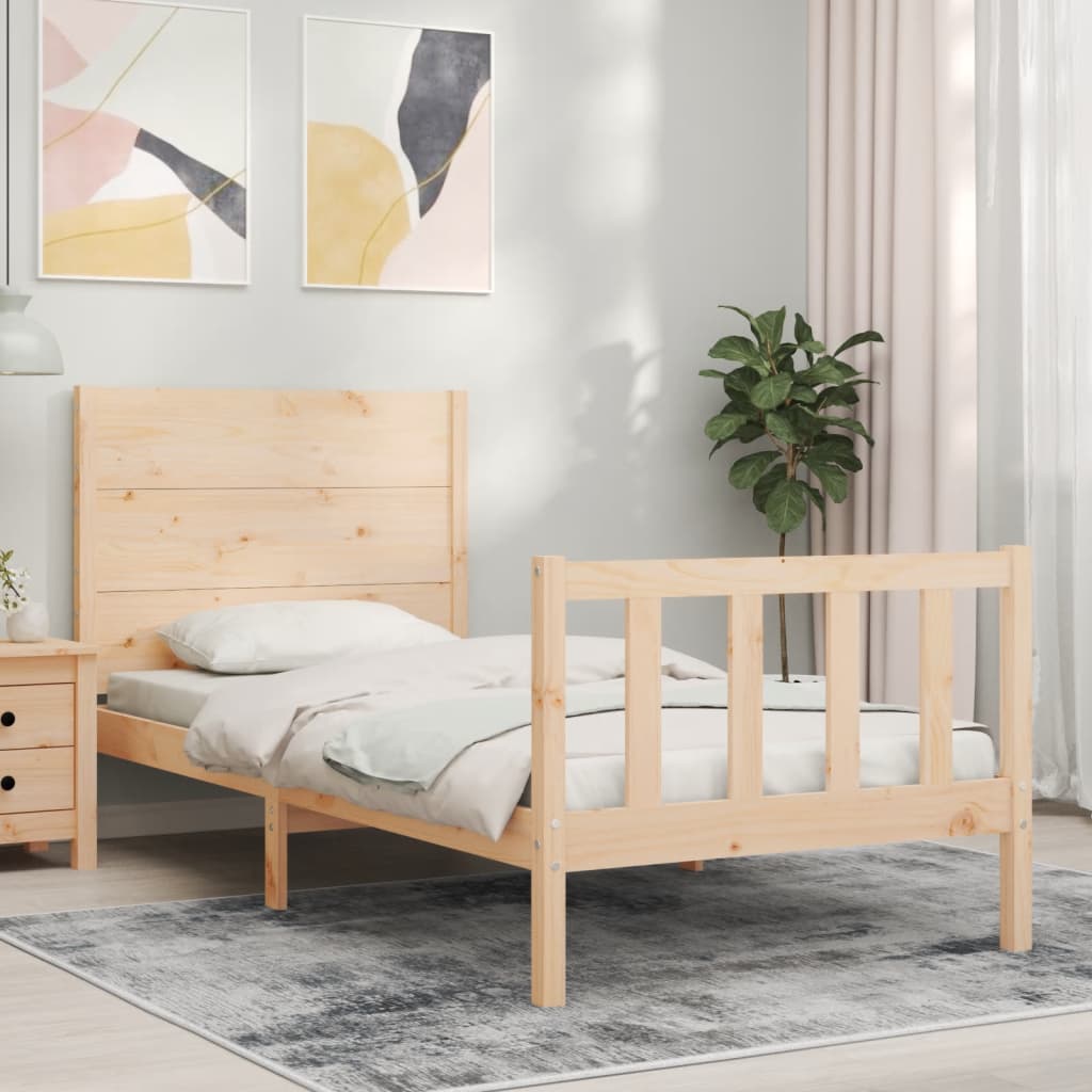 Bed Frame without Mattress 90x200 cm Solid Wood Pine