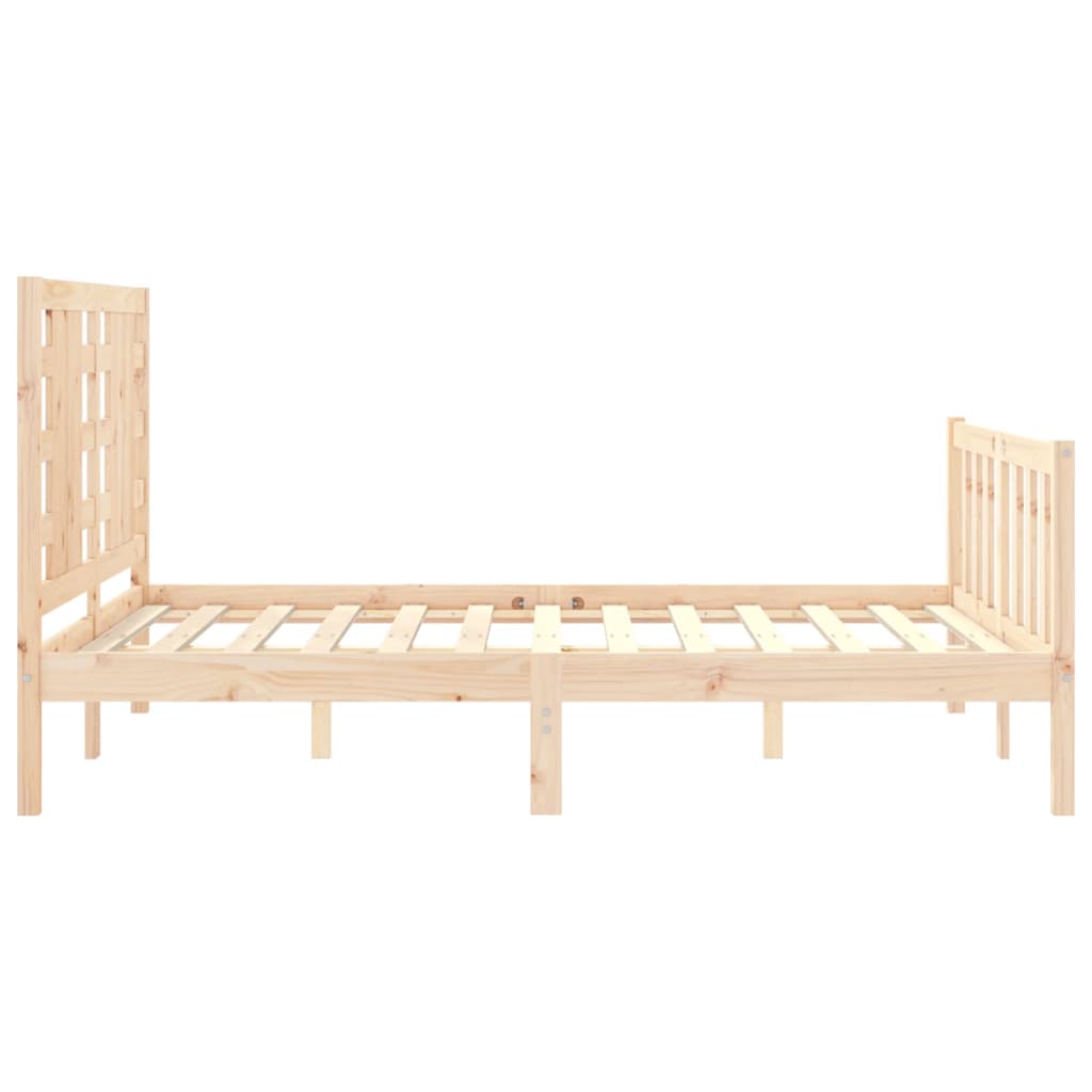 Bed Frame without Mattress Double Solid Wood Pine