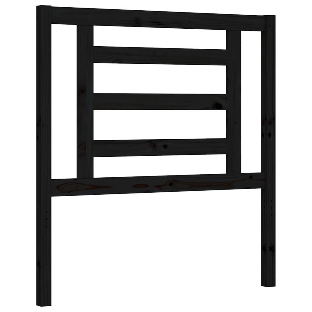 Bed Frame without Mattress Black Single Solid Wood Pine