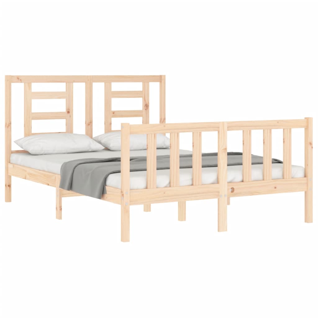 Bed Frame without Mattress 140x190 cm Solid Wood Pine
