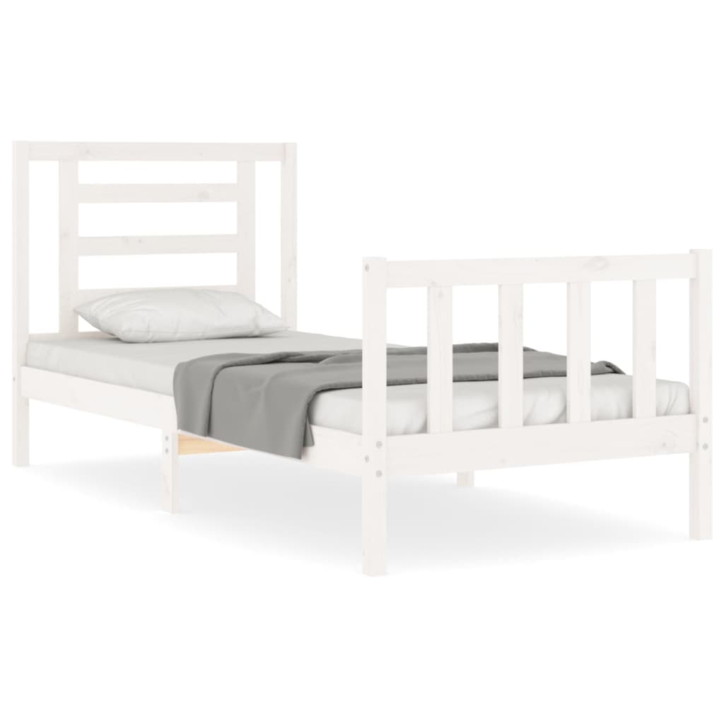 Bed Frame without Mattress White 90x200 cm Solid Wood Pine