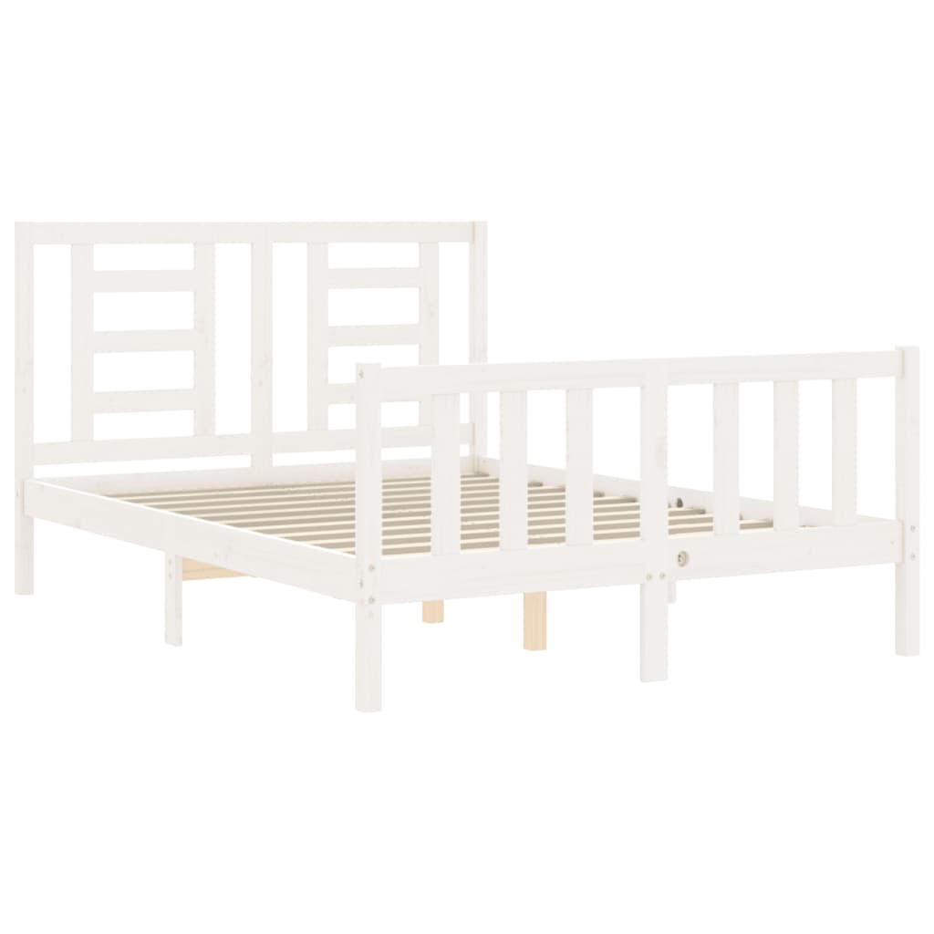 Bed Frame without Mattress White 140x200 cm Solid Wood Pine