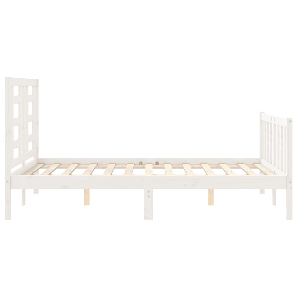 Bed Frame without Mattress White 140x200 cm Solid Wood Pine