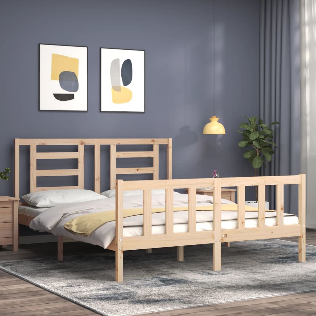 Bed Frame without Mattress 160x200 cm Solid Wood Pine