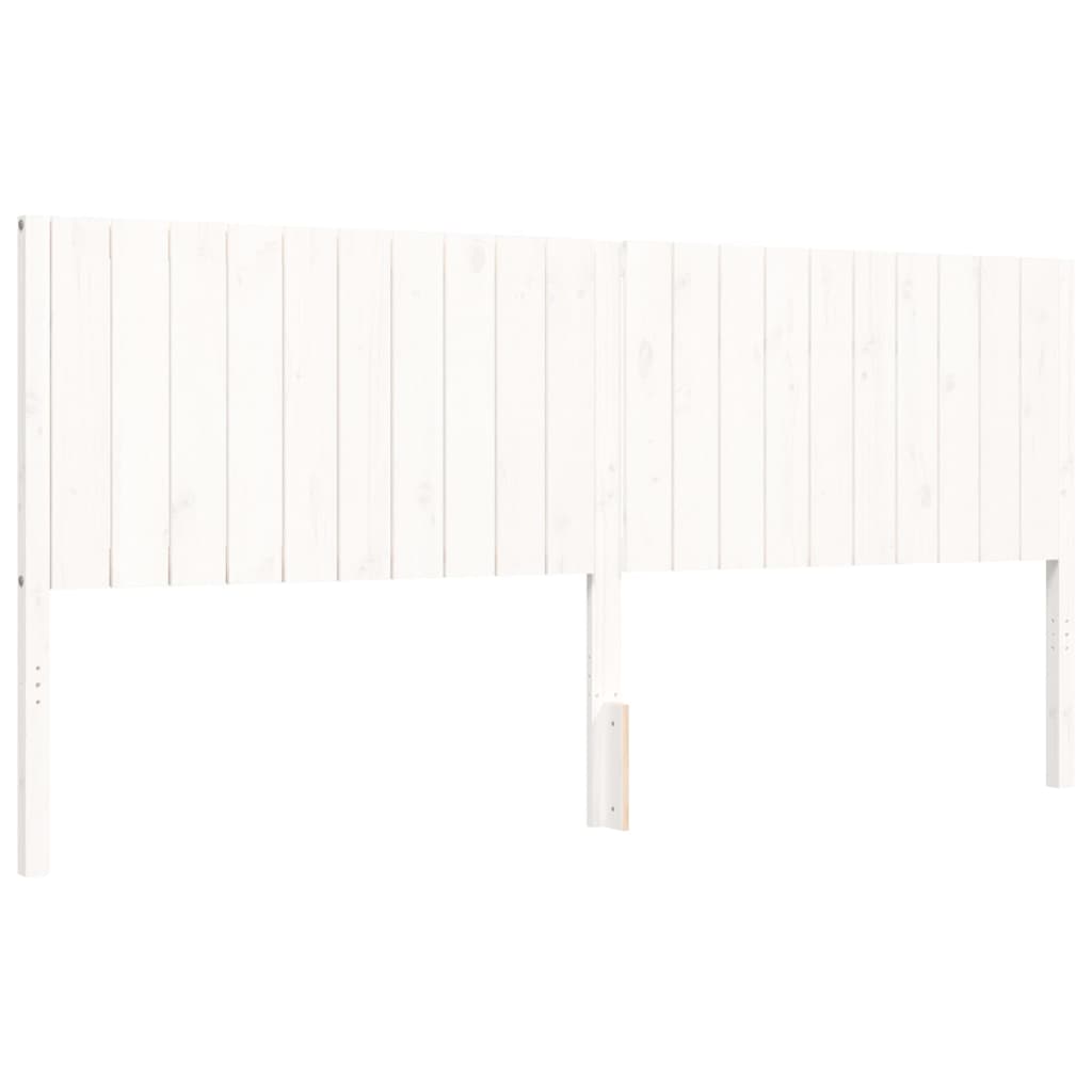 Bed Frame without Mattress White 200x200 cm Solid Wood Pine