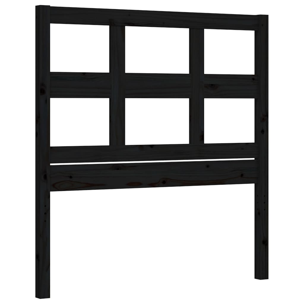 Bed Frame without Mattress Black Single Solid Wood Pine