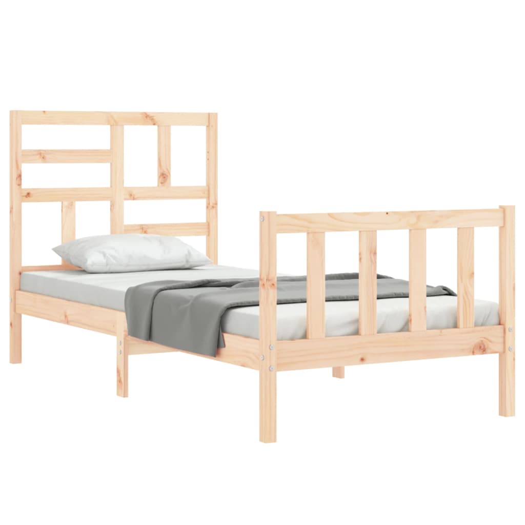 Bed Frame without Mattress Single Solid Wood Pine