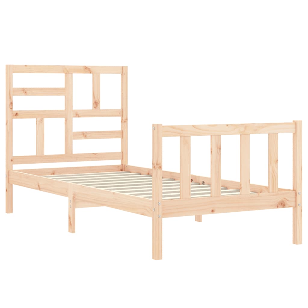 Bed Frame without Mattress Single Solid Wood Pine