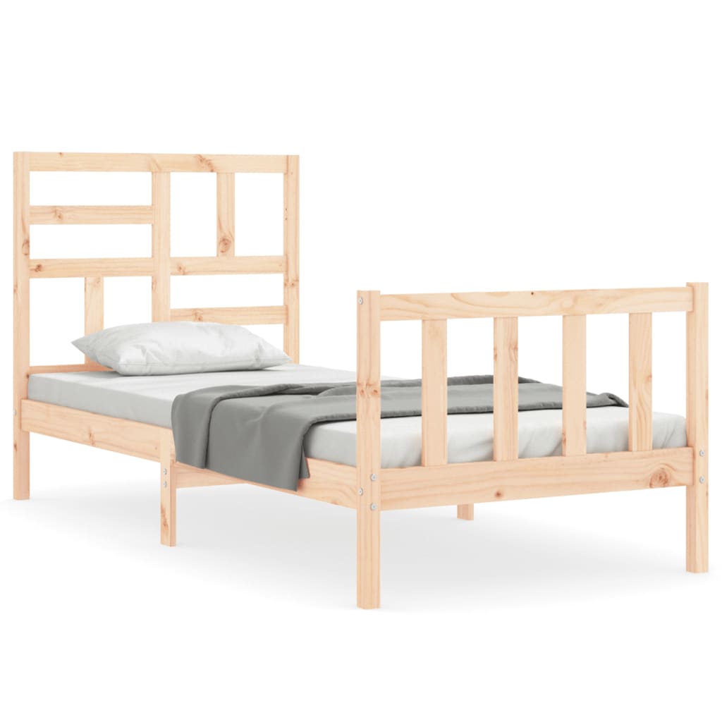 Bed Frame without Mattress 90x200 cm Solid Wood Pine