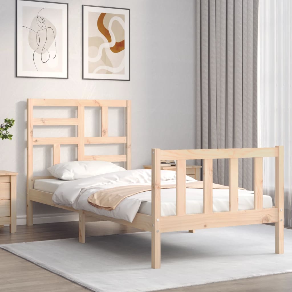 Bed Frame without Mattress 90x200 cm Solid Wood Pine