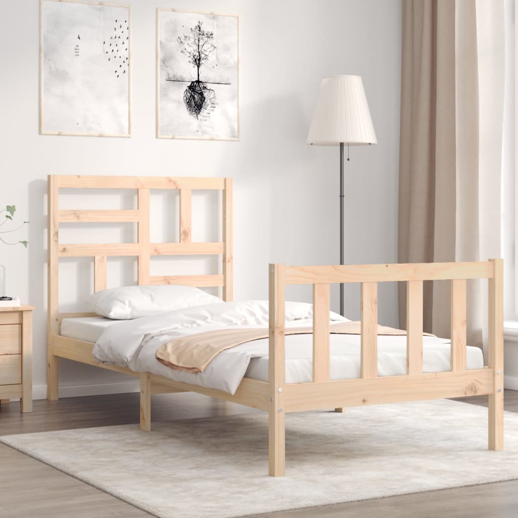 Bed Frame without Mattress 100x200 cm Solid Wood Pine
