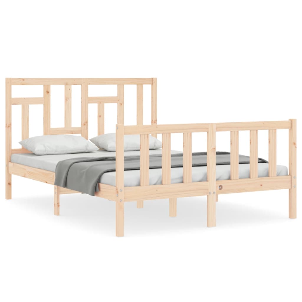 Bed Frame without Mattress Double Solid Wood Pine