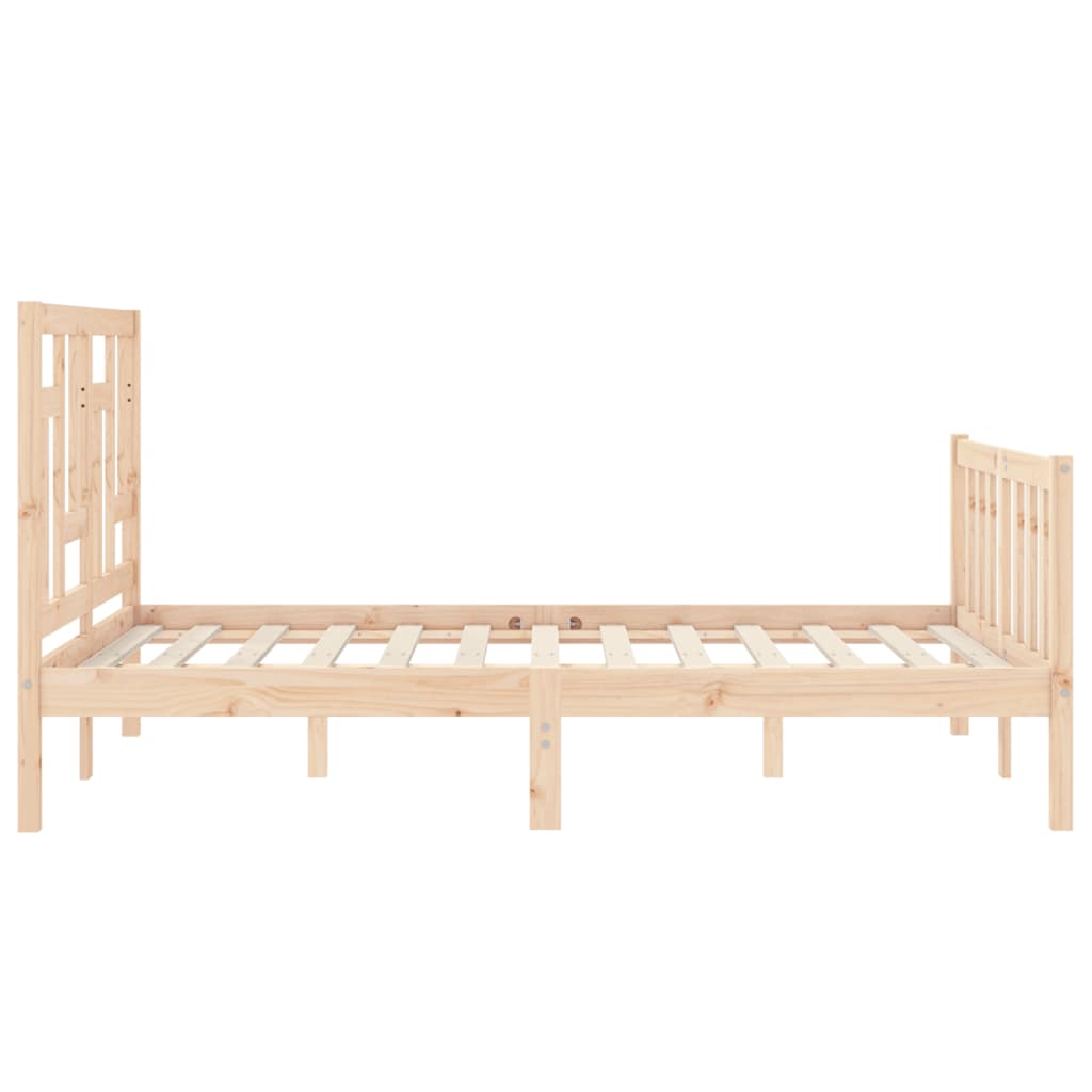Bed Frame without Mattress Double Solid Wood Pine