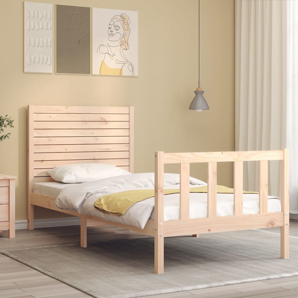 Bed Frame without Mattress Single Solid Wood Pine