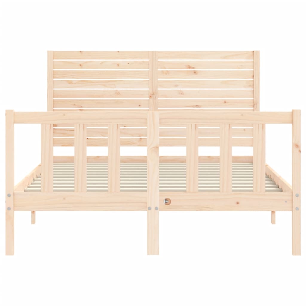 Bed Frame without Mattress 140x190 cm Solid Wood Pine