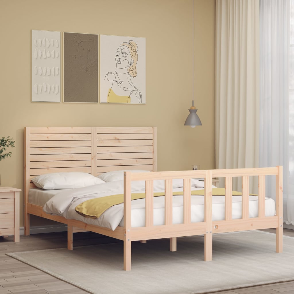 Bed Frame without Mattress 120x200 cm Solid Wood Pine