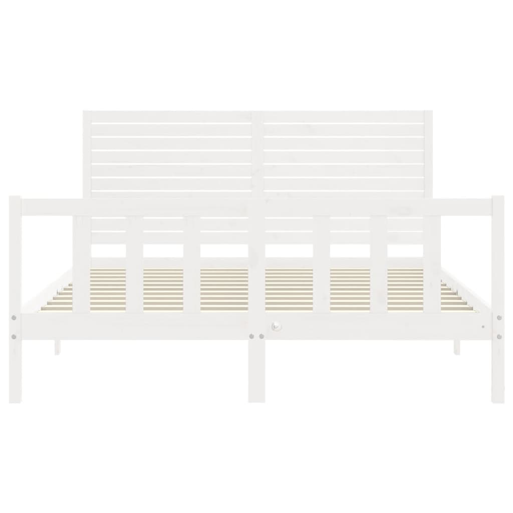 Bed Frame without Mattress White 160x200 cm Solid Wood Pine