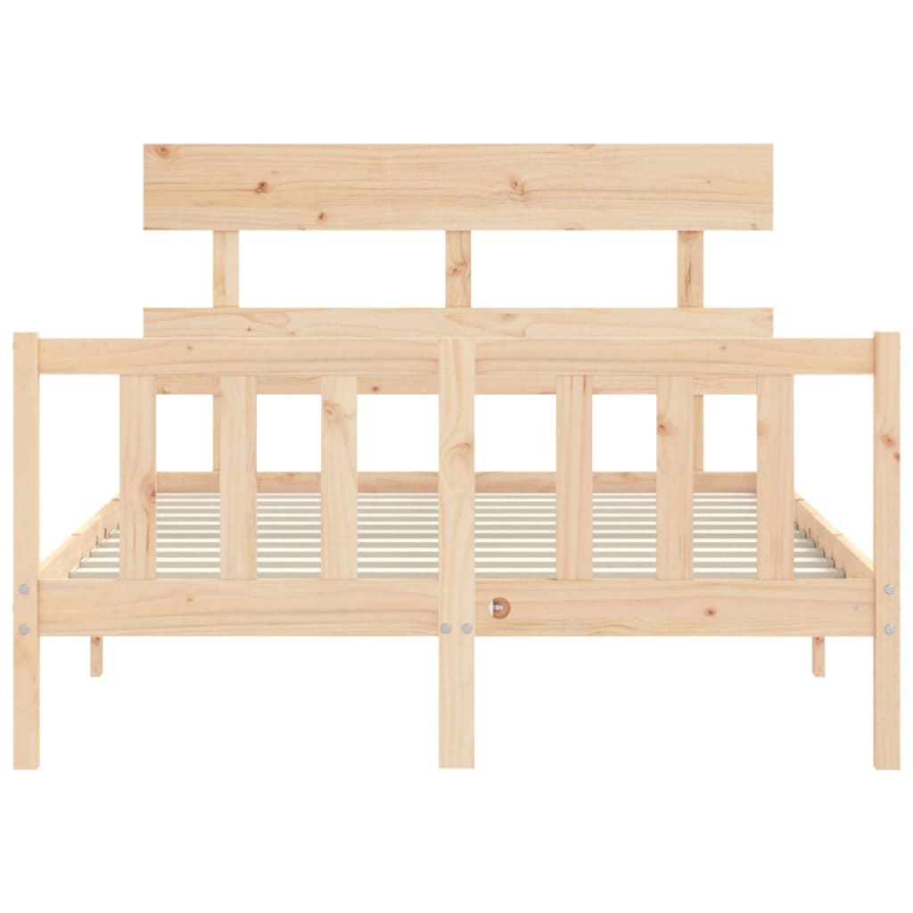 Bed Frame without Mattress 140x190 cm Solid Wood Pine