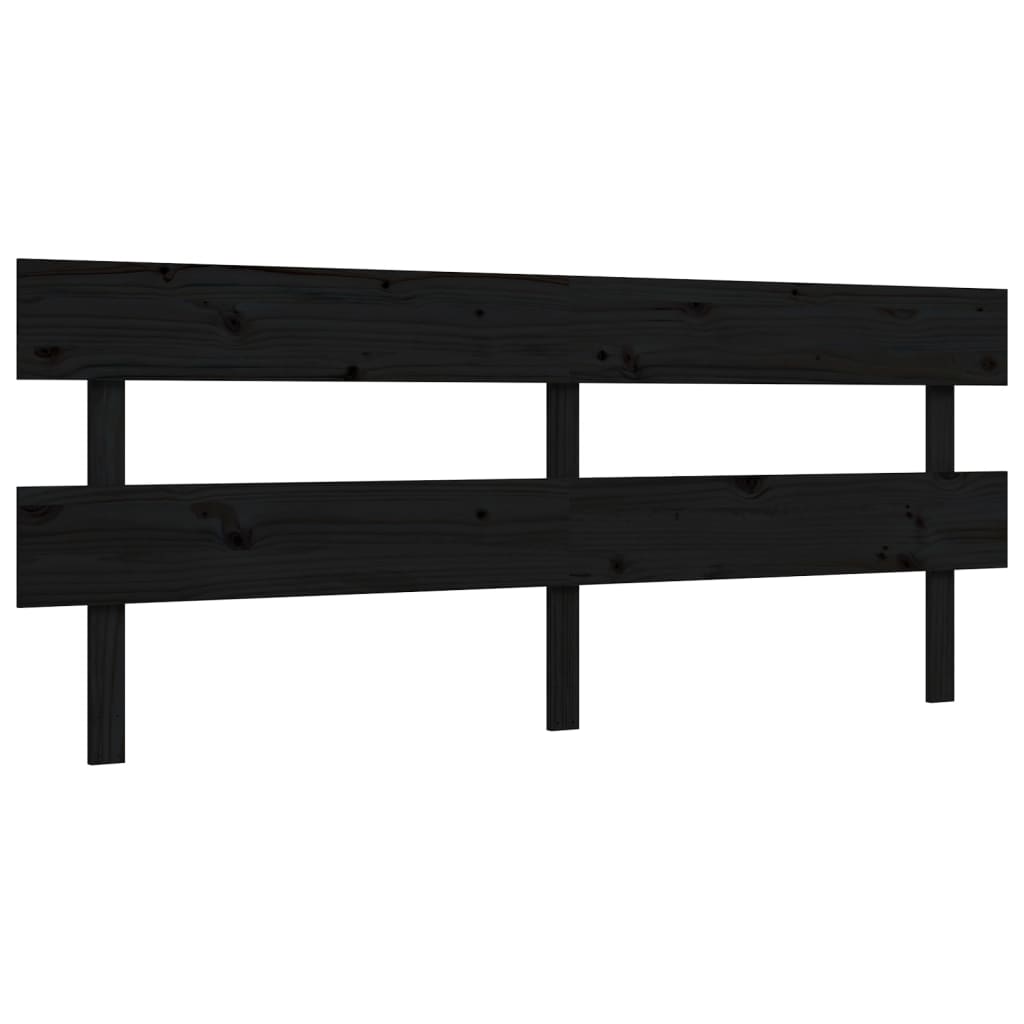 Bed Frame without Mattress Black Super King Size Solid Wood Pine