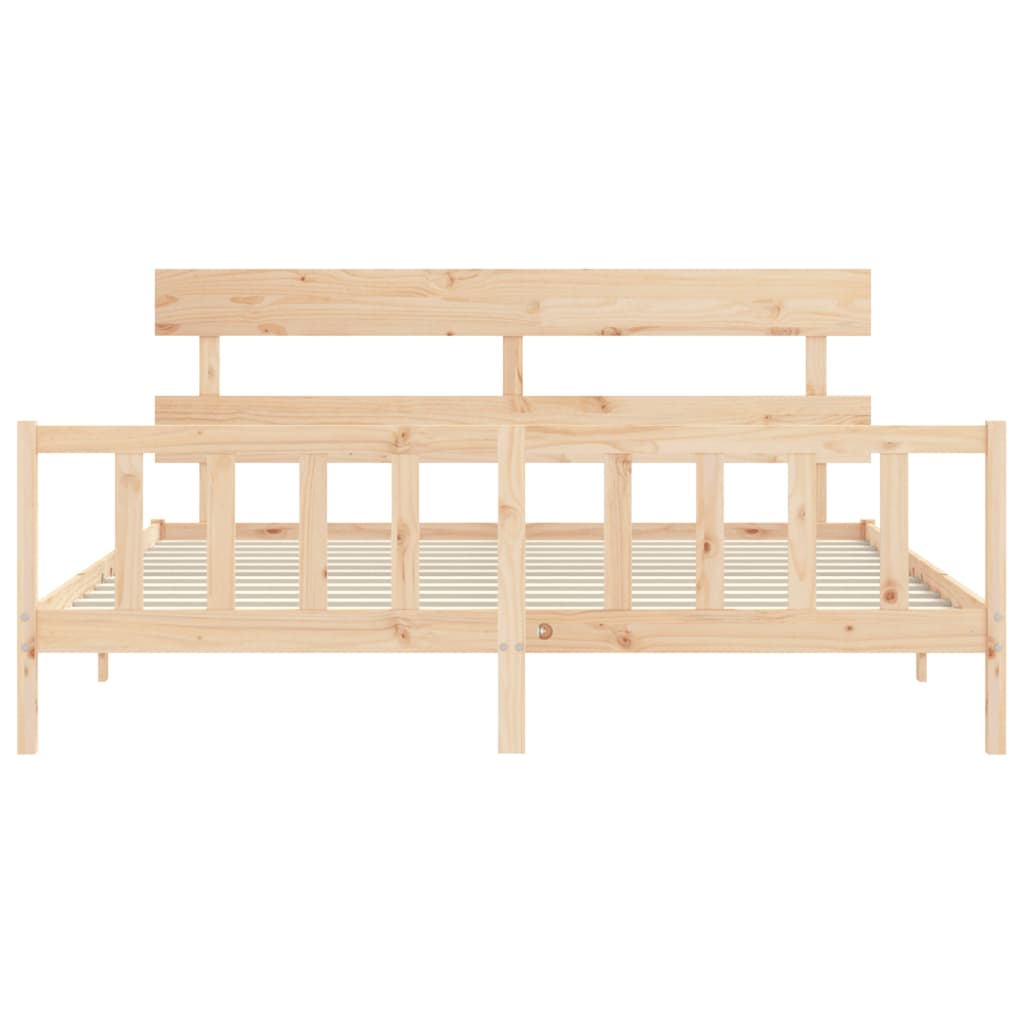Bed Frame without Mattress 200x200 cm Solid Wood Pine