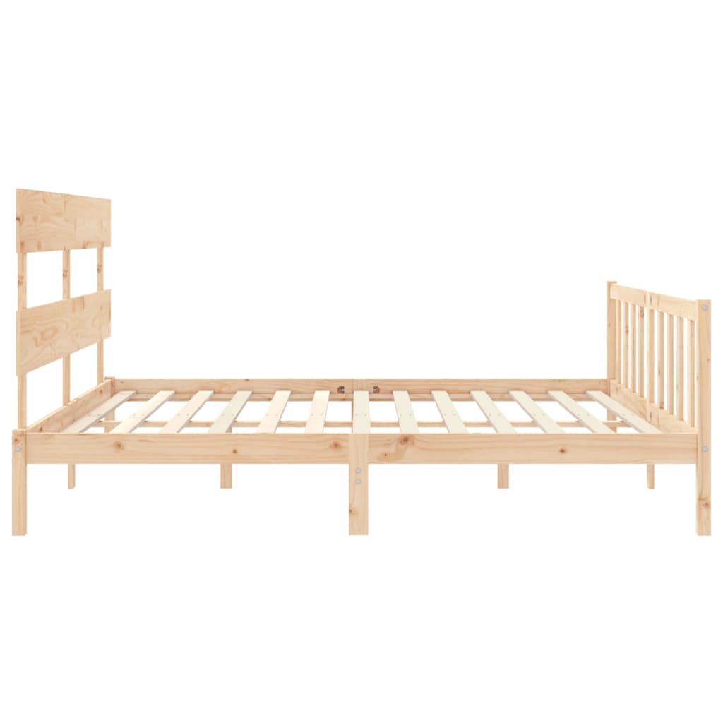 Bed Frame without Mattress 200x200 cm Solid Wood Pine