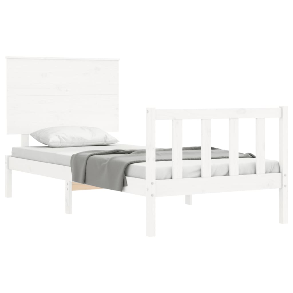 Bed Frame without Mattress White 90x200 cm Solid Wood Pine