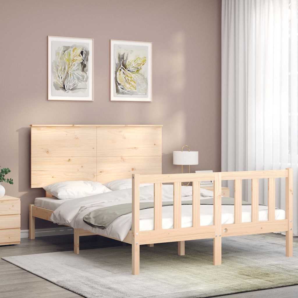Bed Frame without Mattress 140x200 cm Solid Wood Pine