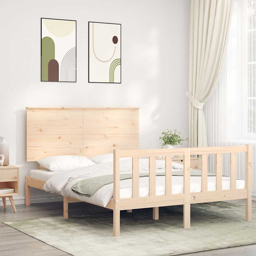 Bed Frame without Mattress 140x200 cm Solid Wood Pine