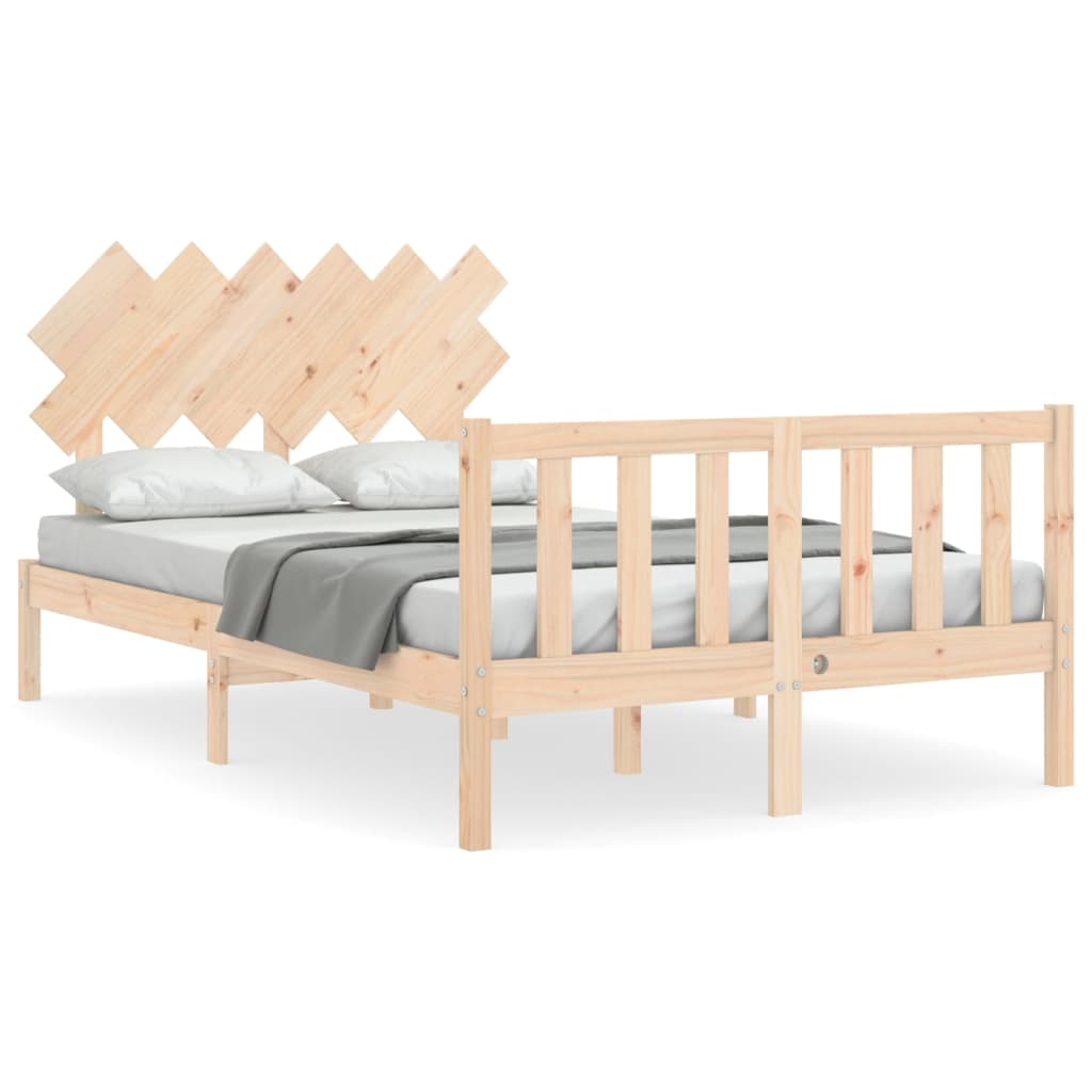 Bed Frame without Mattress Double Solid Wood Pine