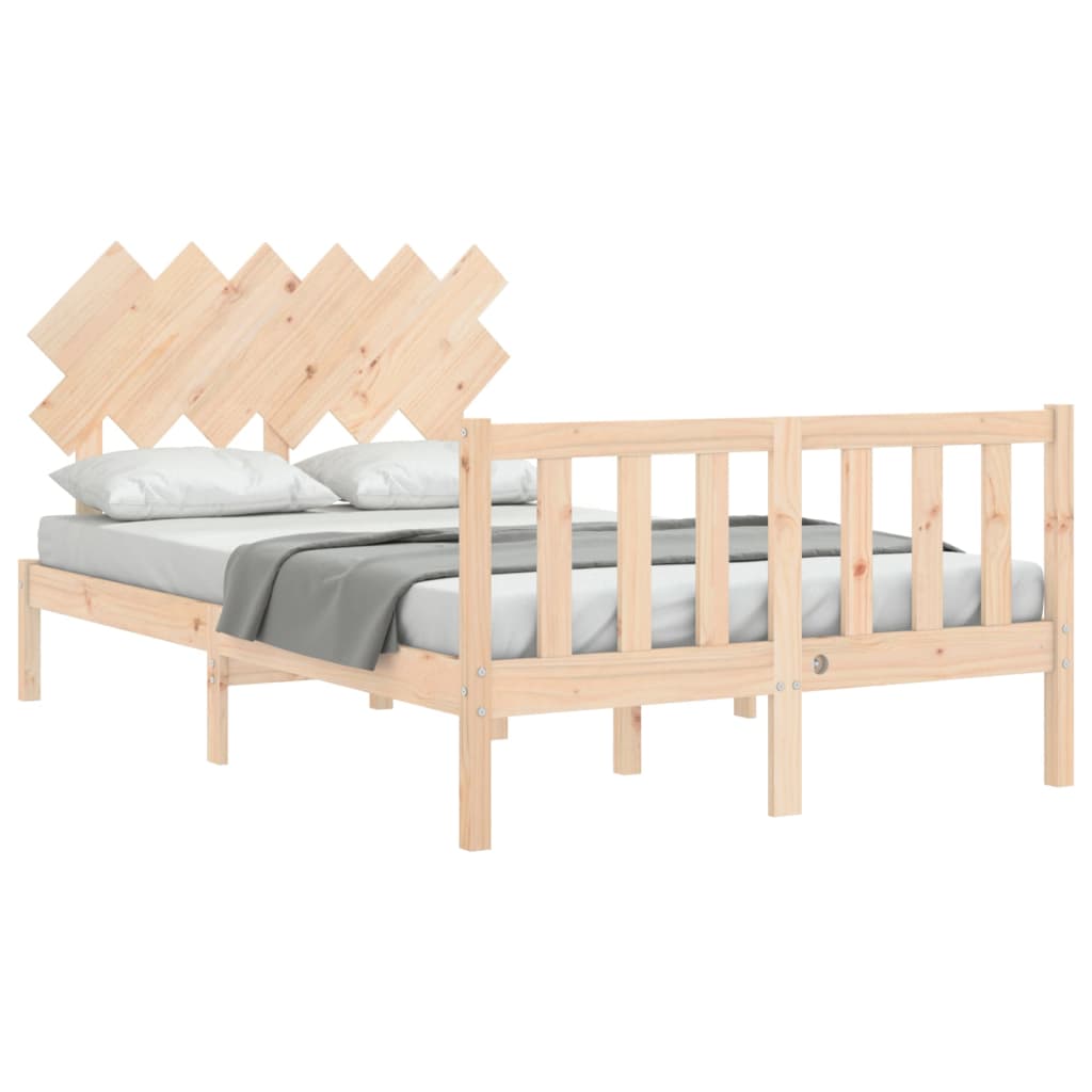 Bed Frame without Mattress Double Solid Wood Pine