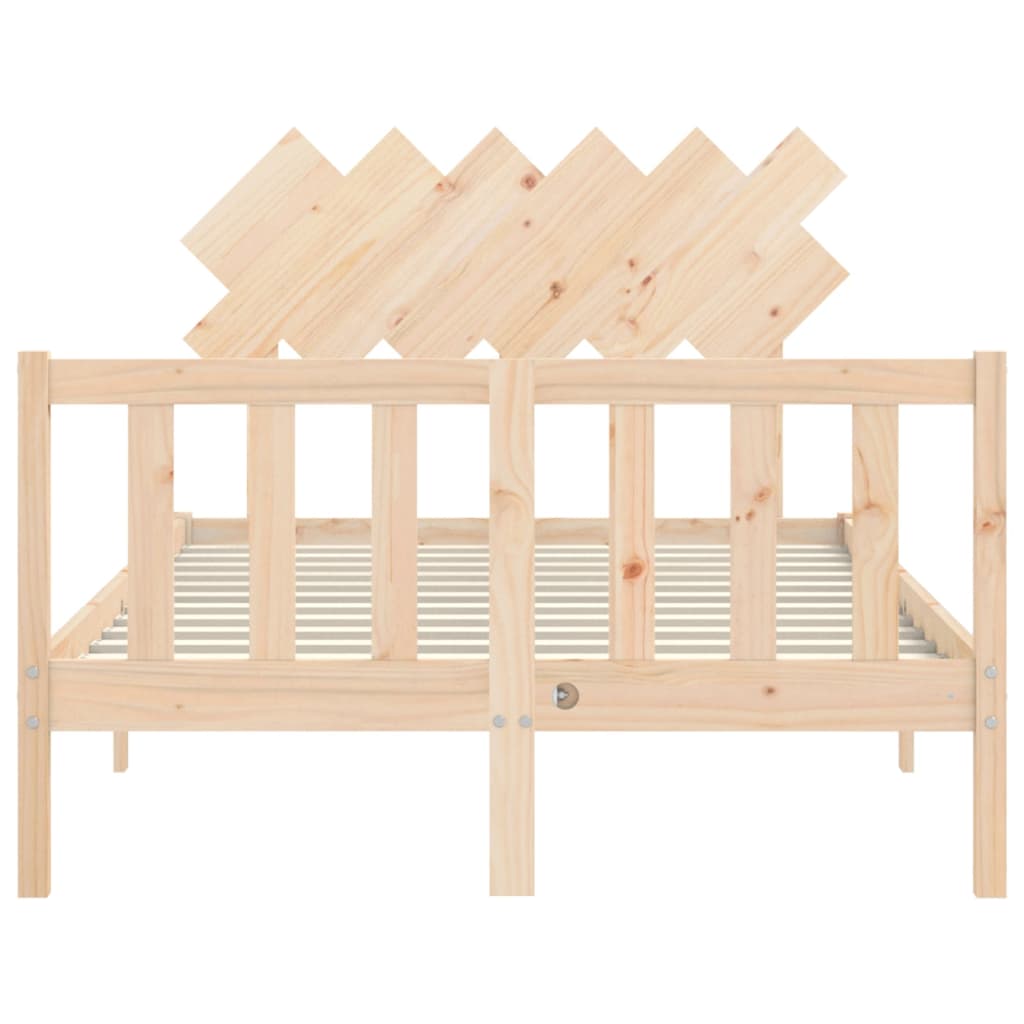 Bed Frame without Mattress Double Solid Wood Pine