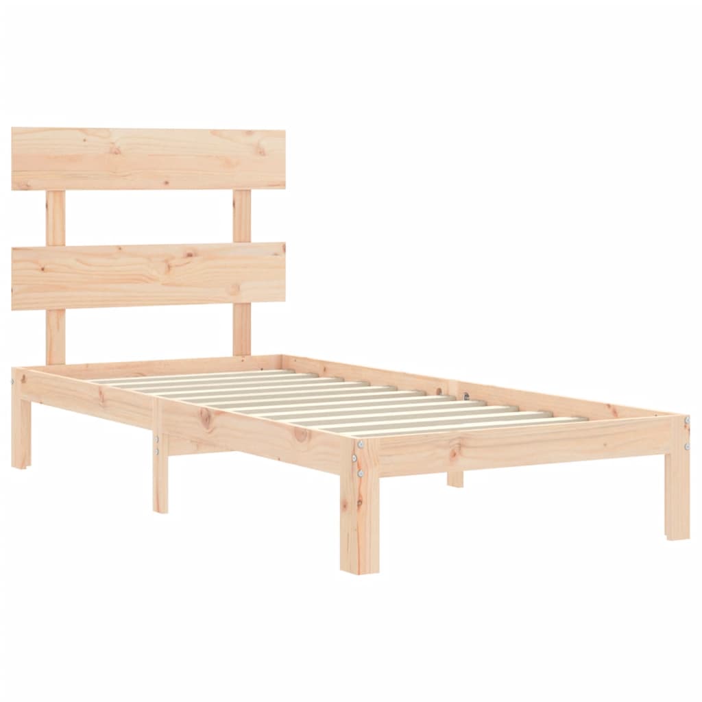 Bed Frame without Mattress Single Solid Wood Pine