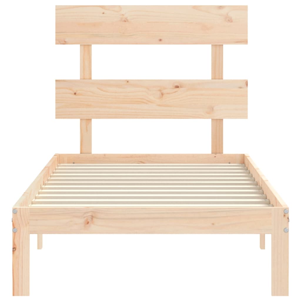 Bed Frame without Mattress Single Solid Wood Pine